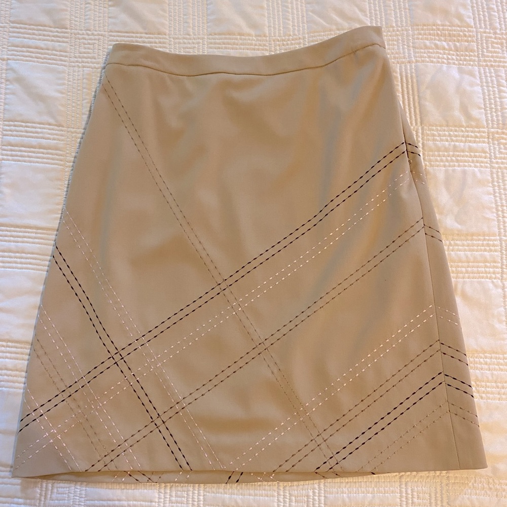 Ann Taylor Petite A-Line Skirt with stitching accents